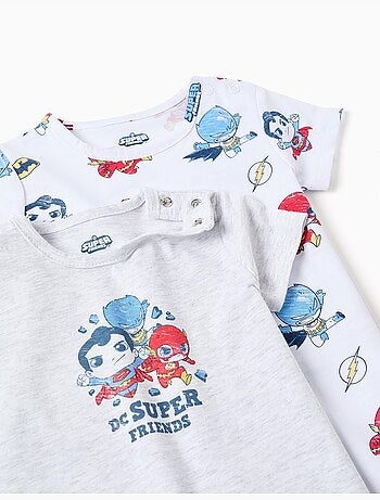 2 pijamas peleles de algodón con Super Friends