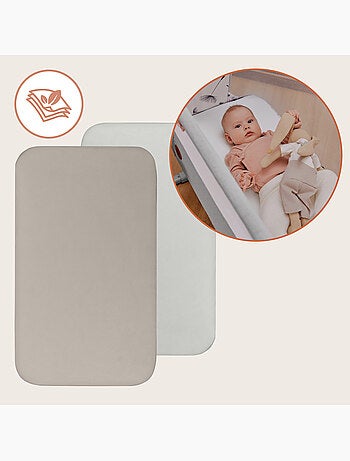 2 sábanas ajustables de bambú para cuna de bebé - LIONELO - Colecho y cuna - 80 x 40 cm - Universal
