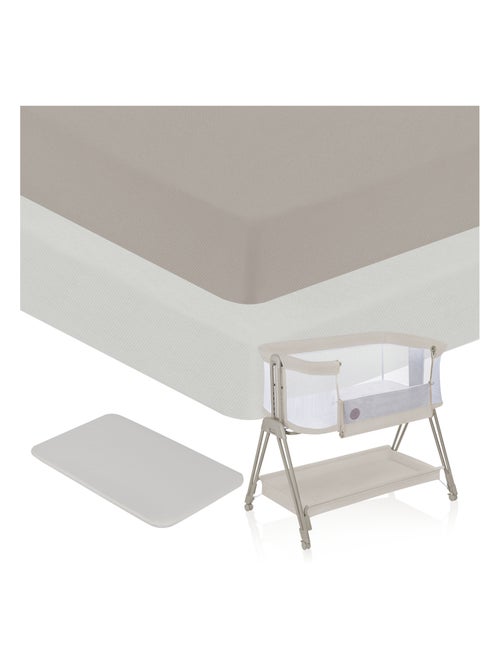 2 sábanas ajustables de bambú para cuna de bebé - LIONELO - Colecho y cuna - 80 x 40 cm - Universal - Kiabi