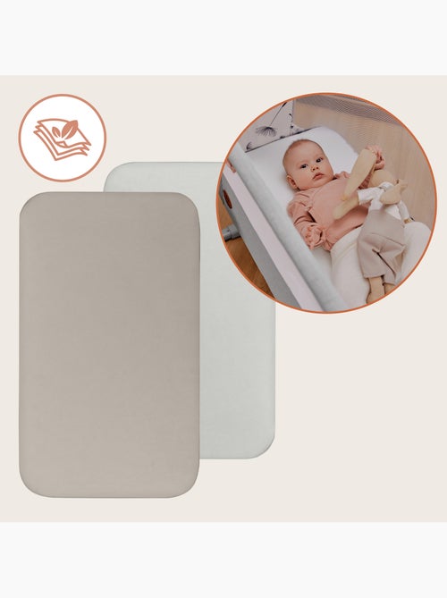 2 sábanas ajustables de bambú para cuna de bebé - LIONELO - Colecho y cuna - 80 x 40 cm - Universal - Kiabi
