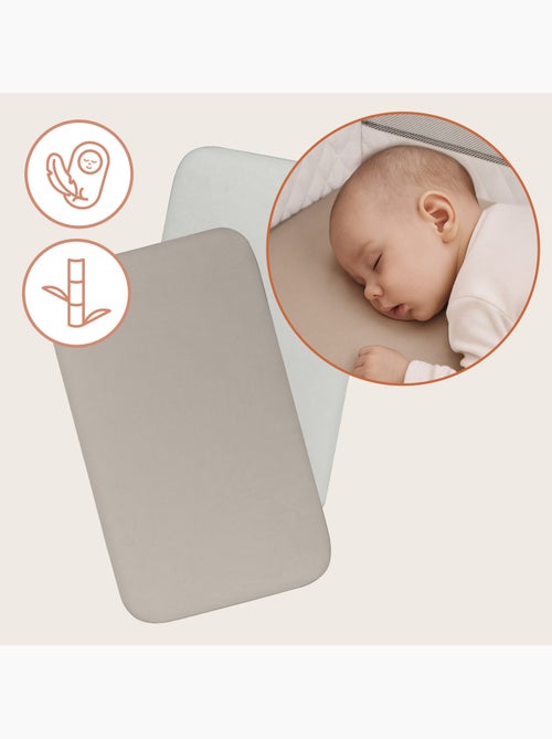 2 sábanas ajustables de bambú para cuna de bebé - LIONELO - Colecho y cuna - 80 x 40 cm - Universal - Kiabi