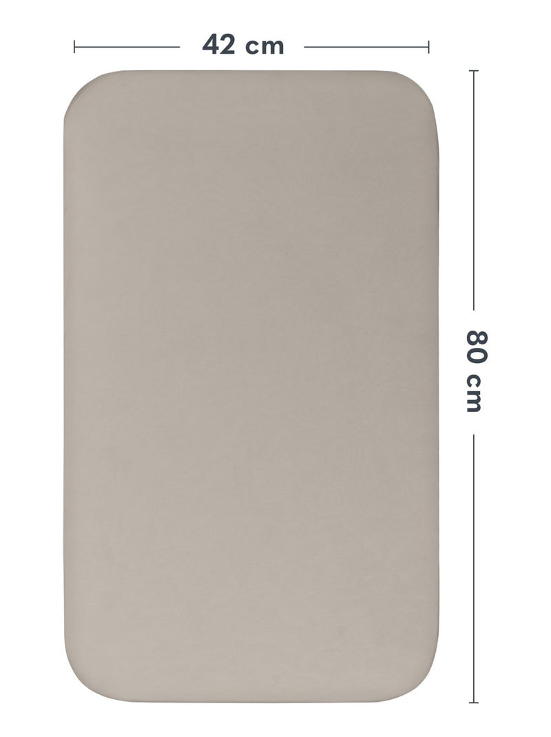 2 sábanas ajustables de bambú para cuna de bebé - LIONELO - Colecho y cuna - 80 x 40 cm - Universal Beige/Blanco - Kiabi
