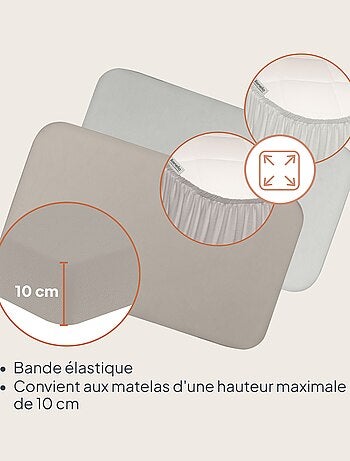 2 sábanas ajustables de bambú para cuna de bebé - LIONELO - Colecho y cuna - 80 x 40 cm - Universal