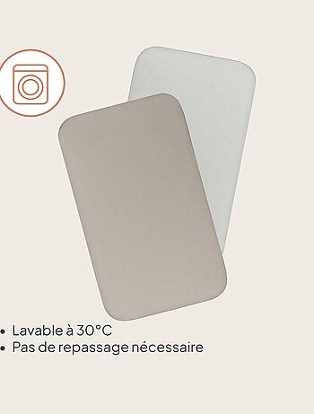 2 sábanas ajustables de bambú para cuna de bebé - LIONELO - Colecho y cuna - 80 x 40 cm - Universal