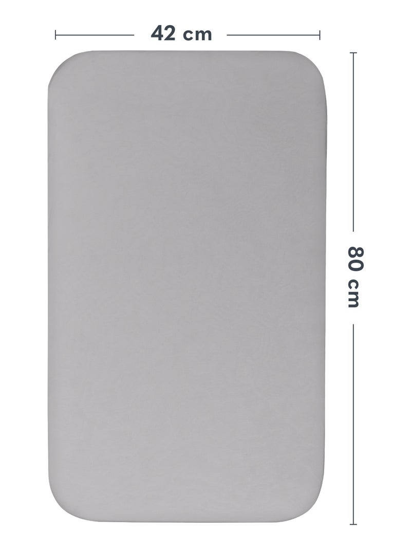 2 sábanas ajustables de bambú para cuna de bebé - LIONELO - Colecho y cuna - 80 x 40 cm - Universal Gris blanco - Kiabi