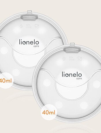 2 x Estuches Recolectores de Leche LIONELO Milky Plus - 2 x 40 ml - Discretos - Manos libres - Estuc