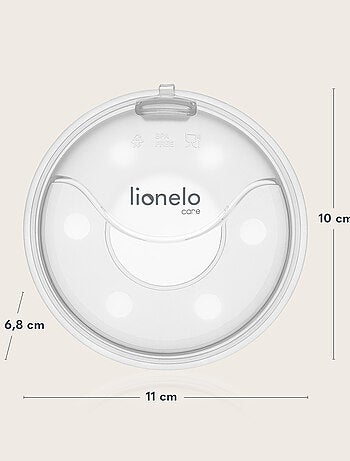 2 x Estuches Recolectores de Leche LIONELO Milky Plus - 2 x 40 ml - Discretos - Manos libres - Estuc