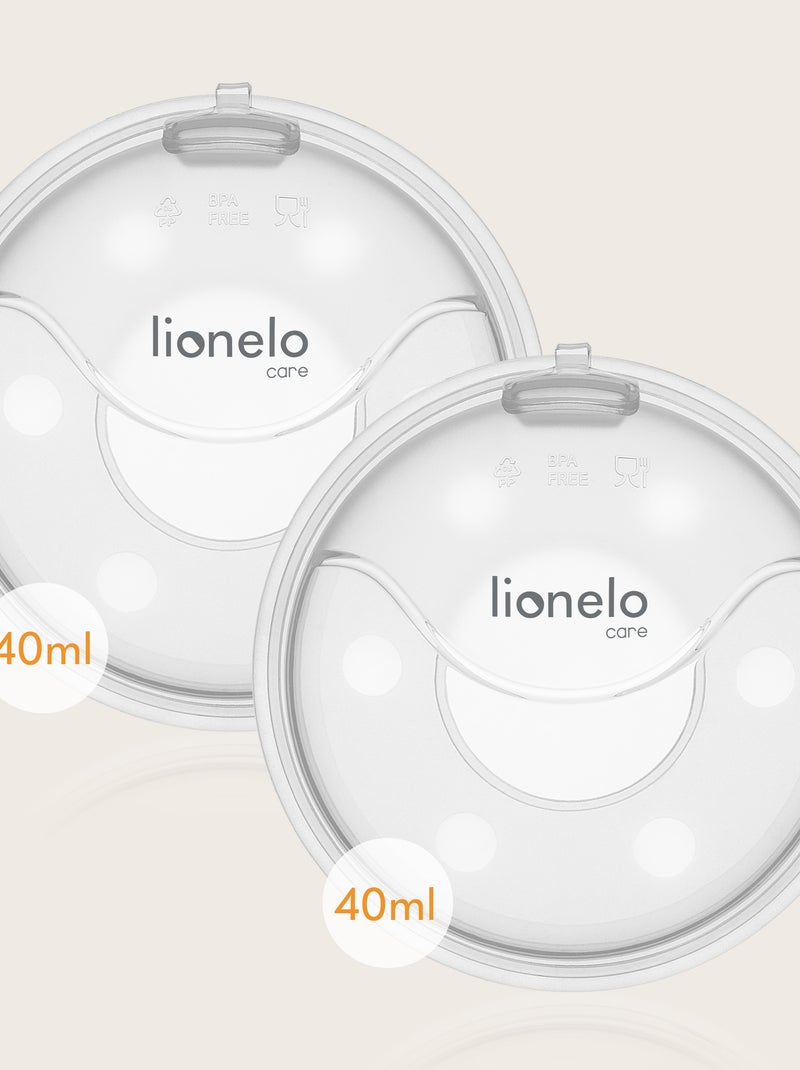 2 x Estuches Recolectores de Leche LIONELO Milky Plus - 2 x 40 ml - Discretos - Manos libres - Estuc Blanco - Kiabi