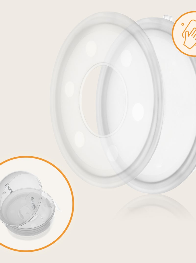 2 x Estuches Recolectores de Leche LIONELO Milky Plus - 2 x 40 ml - Discretos - Manos libres - Estuc Blanco - Kiabi