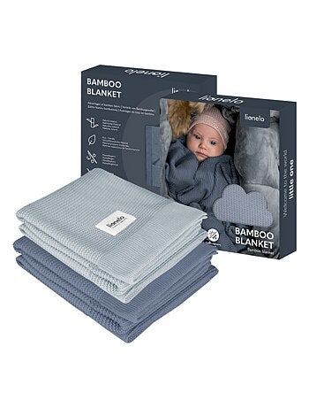 2 x Manta de Bambú - LIONELO - 75 x 100 cm - Manta para Cochecito - Hipoalergénica
