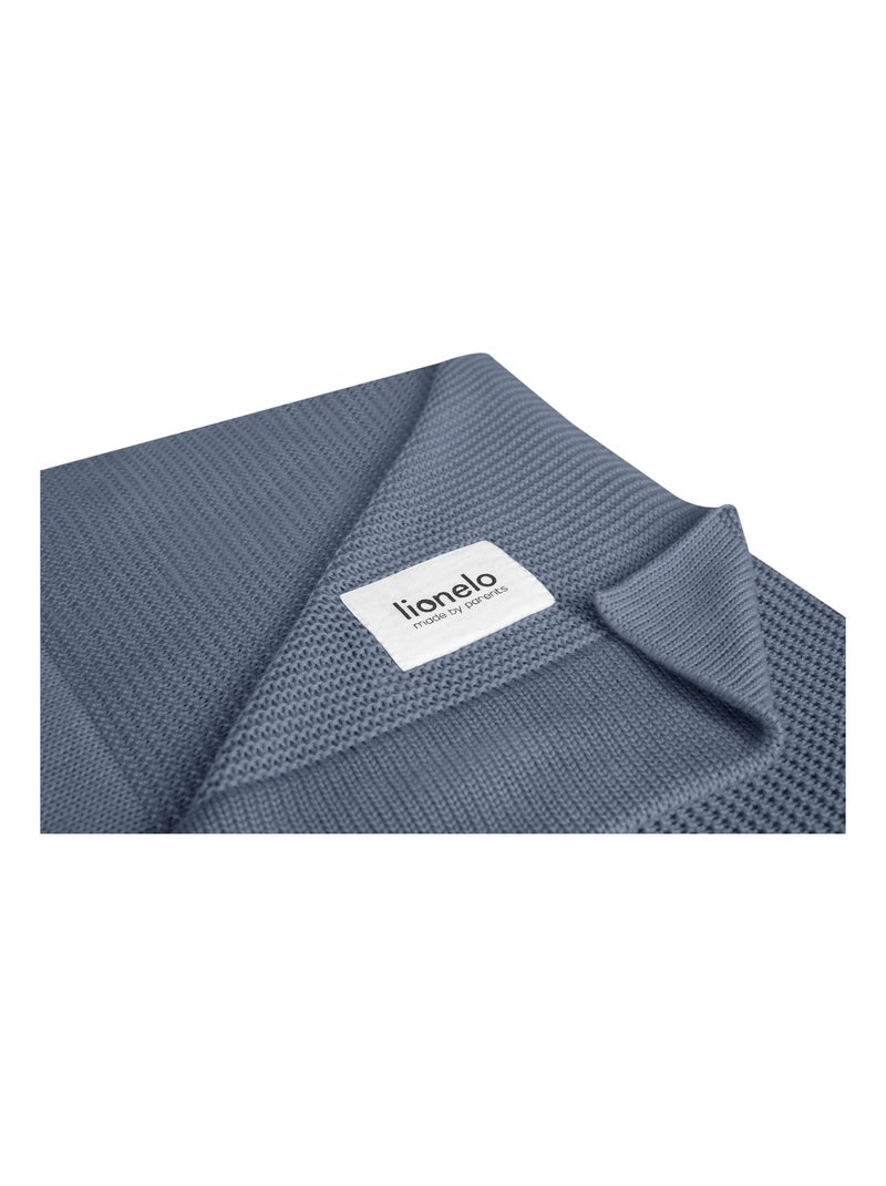 2 x Manta de Bambú - LIONELO - 75 x 100 cm - Manta para Cochecito - Hipoalergénica Azul gris - Kiabi