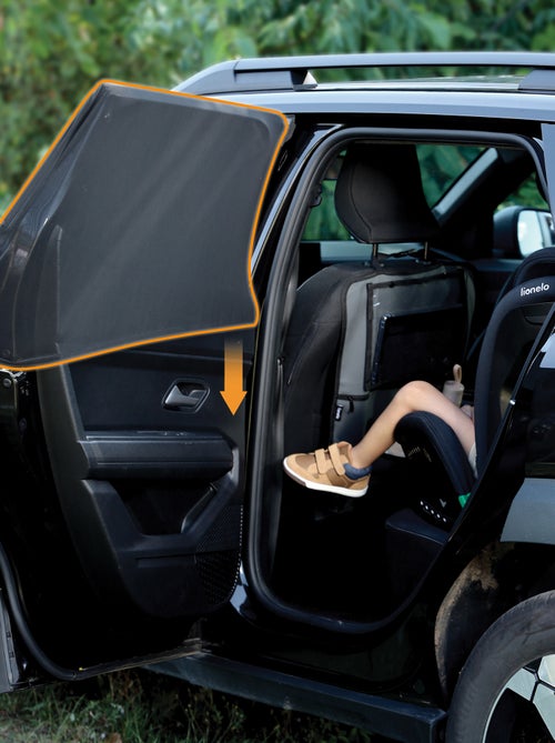 2 x Parasoles para coche LIONELO 65x100 cm - Cubre el 100% de la ventana - Universal - Protección UV - Kiabi
