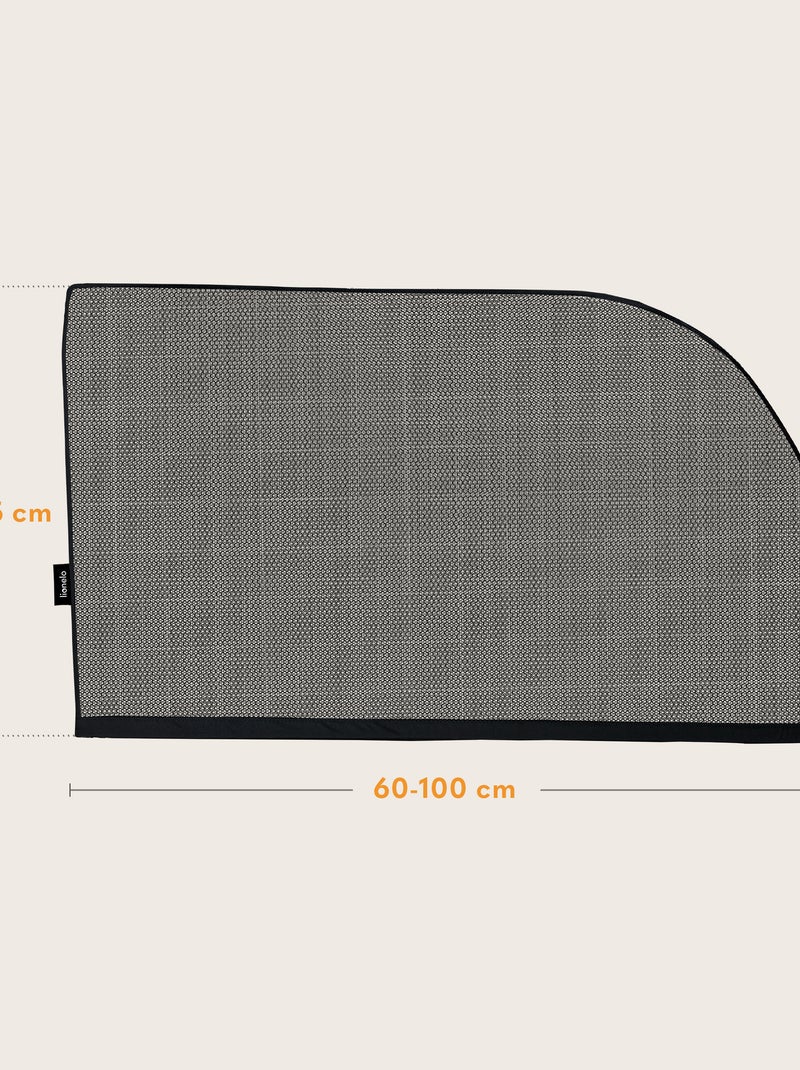 2 x Parasoles para coche LIONELO 65x100 cm - Cubre el 100% de la ventana - Universal - Protección UV Negro - Kiabi