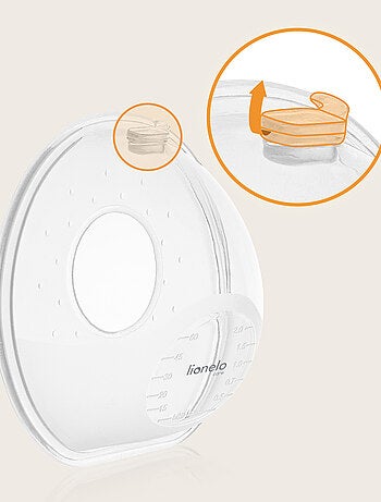2 x Recogedores de leche LIONELO Milky Simple - 2 x 60 ml - Discretos - Manos libres - Sin BPA