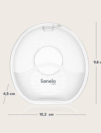 2 x Recogedores de leche LIONELO Milky Simple - 2 x 60 ml - Discretos - Manos libres - Sin BPA