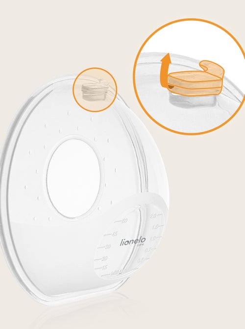 2 x Recogedores de leche LIONELO Milky Simple - 2 x 60 ml - Discretos - Manos libres - Sin BPA - Kiabi
