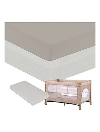 2 x Sábanas Ajustables de Bambú para Cuna - LIONELO - Cuna de Viaje - 120 x 60 cm - Universal