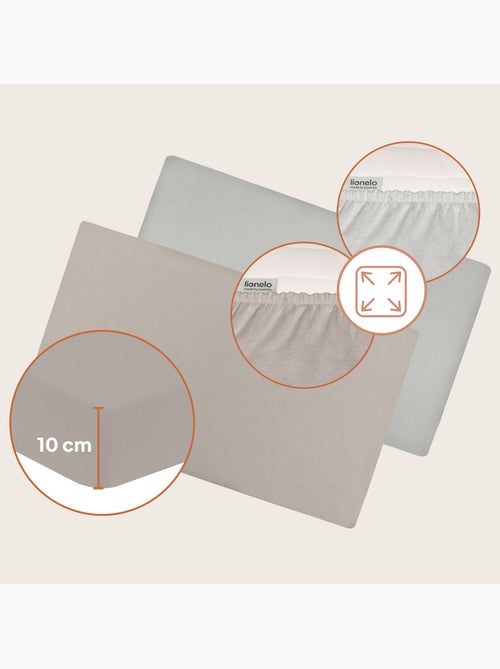2 x Sábanas Ajustables de Bambú para Cuna - LIONELO - Cuna de Viaje - 120 x 60 cm - Universal - Kiabi 2 x Sábanas Ajustables de Bambú para Cuna - LIONELO - Cuna de Viaje - 120 x 60 cm - Universal - Kiabi