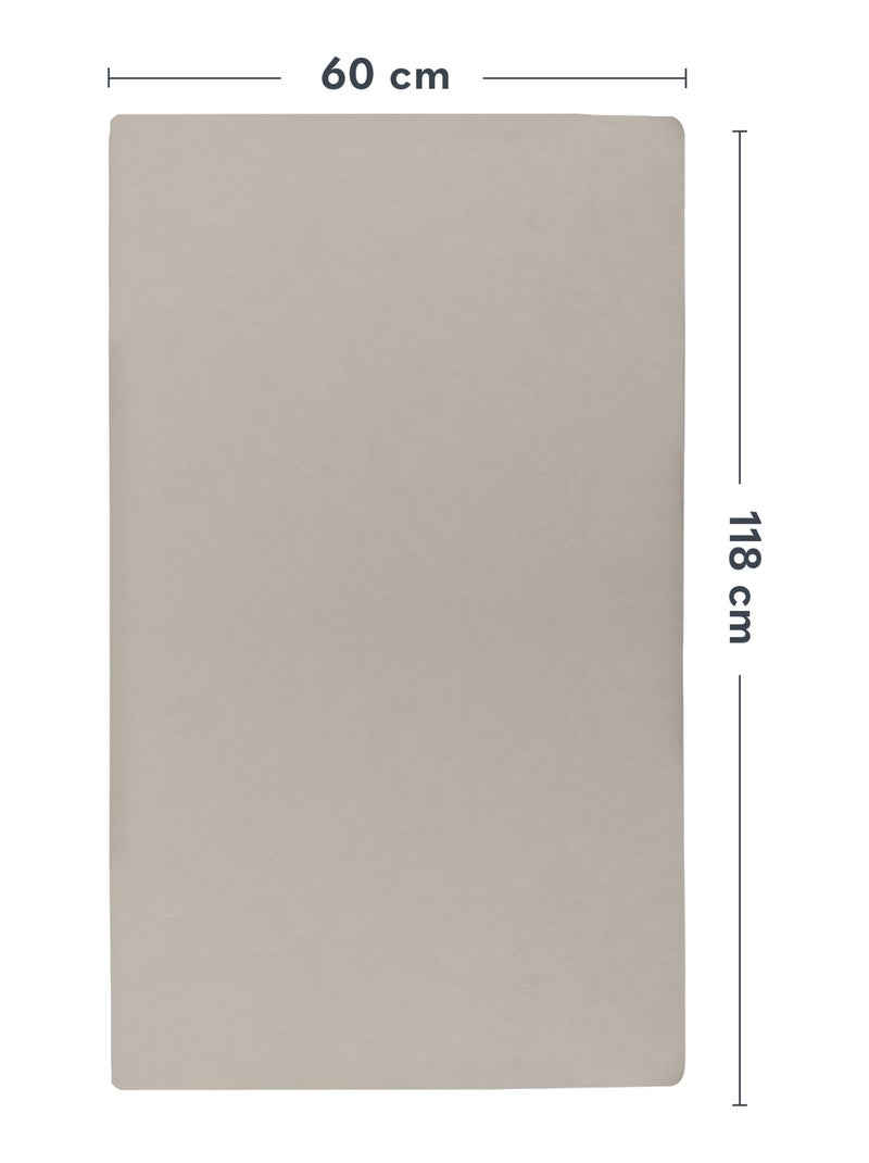 2 x Sábanas Ajustables de Bambú para Cuna - LIONELO - Cuna de Viaje - 120 x 60 cm - Universal Beige/Blanco - Kiabi