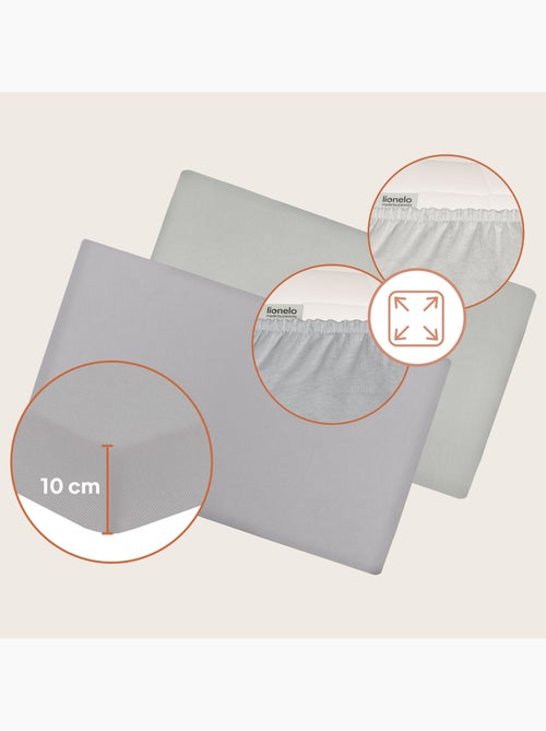 2 x Sábanas Ajustables de Bambú para Cuna - LIONELO - Cuna de Viaje - 120 x 60 cm - Universal - Kiabi 2 x Sábanas Ajustables de Bambú para Cuna - LIONELO - Cuna de Viaje - 120 x 60 cm - Universal - Kiabi