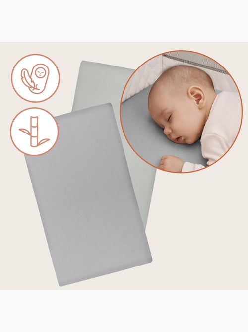 2 x Sábanas Ajustables de Bambú para Cuna - LIONELO - Cuna de Viaje - 120 x 60 cm - Universal - Kiabi 2 x Sábanas Ajustables de Bambú para Cuna - LIONELO - Cuna de Viaje - 120 x 60 cm - Universal - Kiabi