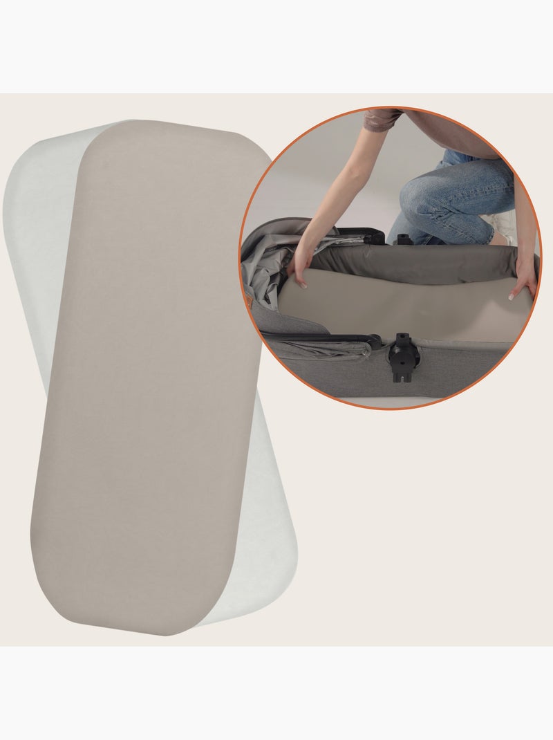 2 x Sábanas ajustables de bambú para cuna - LIONELO - Universal - 70 x 30 cm Beige/Blanco - Kiabi