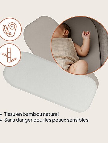 2 x Sábanas ajustables de bambú para cuna - LIONELO - Universal - 70 x 30 cm