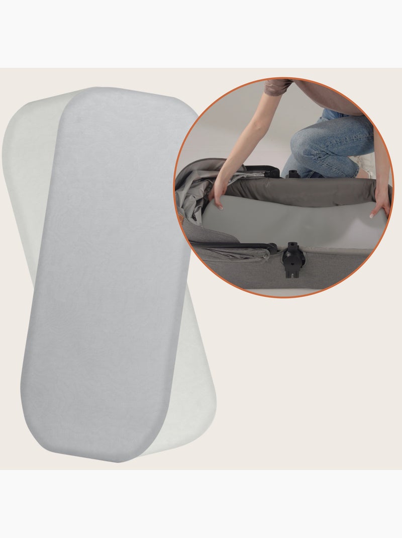 2 x Sábanas ajustables de bambú para cuna - LIONELO - Universal - 70 x 30 cm Gris blanco - Kiabi