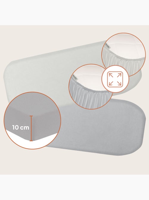 2 x Sábanas ajustables de bambú para cuna - LIONELO - Universal - 70 x 30 cm - Kiabi