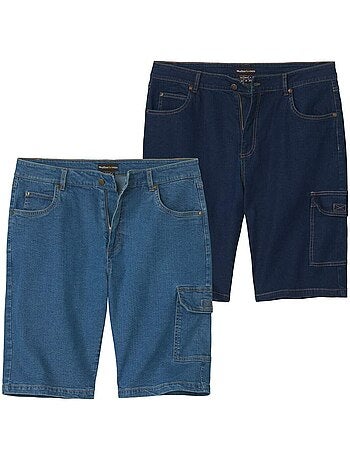 2x bermudas cargo de vaquero stretch ligero