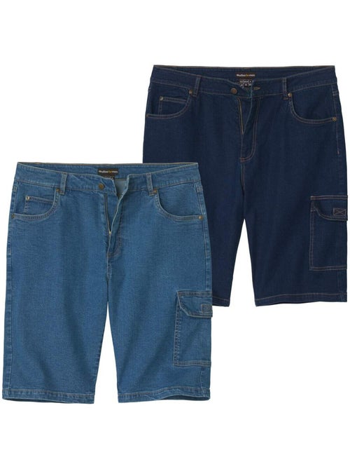 2x bermudas cargo de vaquero stretch ligero - Kiabi 2x bermudas cargo de vaquero stretch ligero - Kiabi