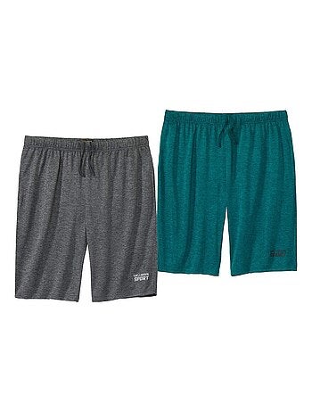 2x bermudas sport de punto jersey de poliéster jaspeado - atlas for men