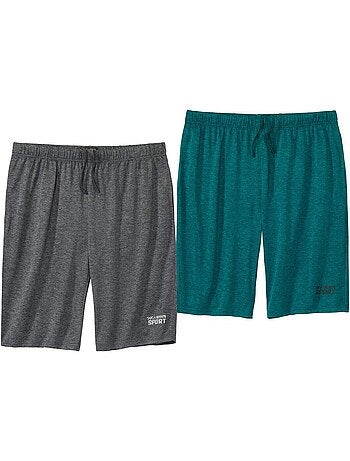 2x bermudas sport de punto jersey de poliéster jaspeado