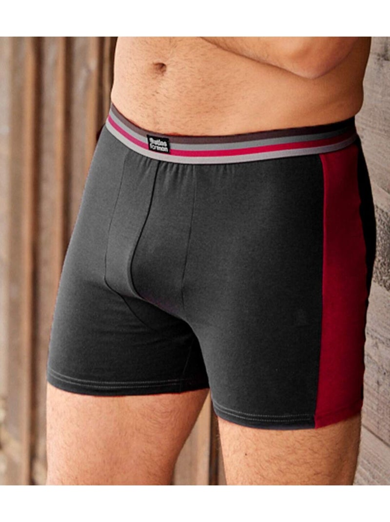 2x bóxers bicolor stretch de algodón Gris burdeos Gris - Kiabi