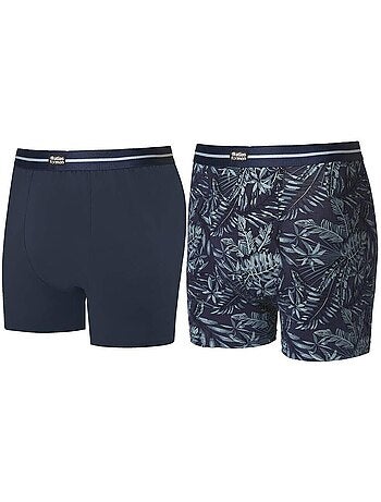 2x bóxers de algodón stretch con cinturilla elástica y refuerzo delantero forrado