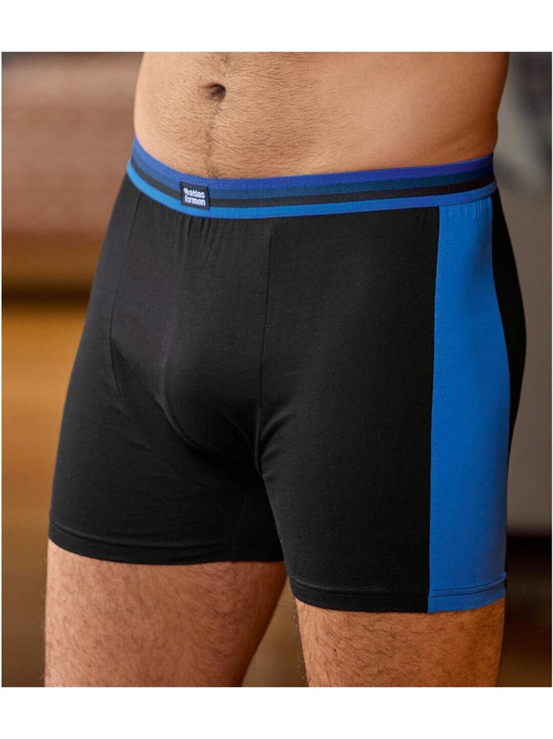 2x bóxers sport de algodón stretch Azul Negro - Kiabi