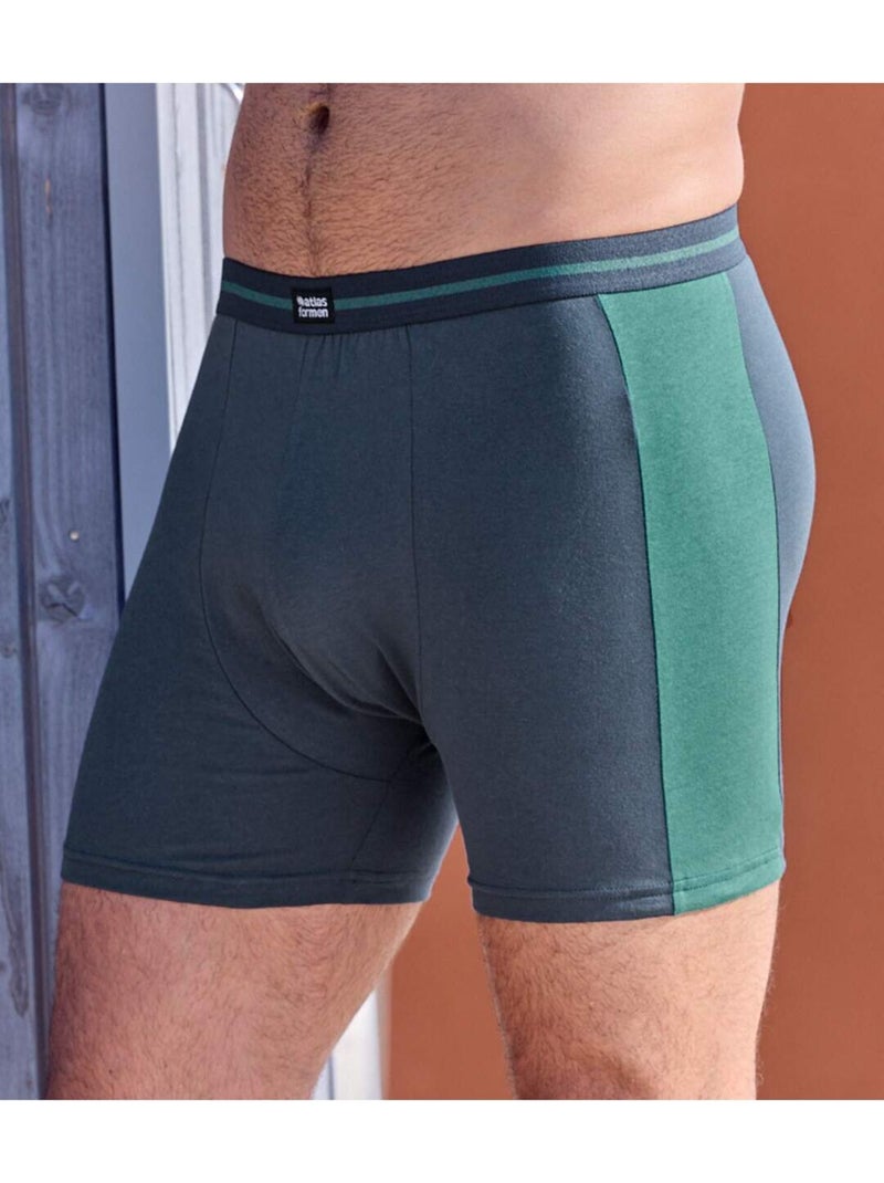 2x bóxers sport de algodón stretch Azul Verde - Kiabi