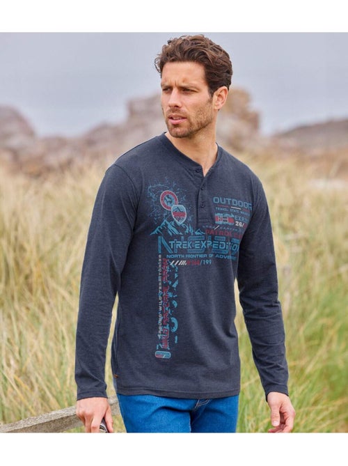 2x camisetas de algodón con cuello tunecino passion outdoor - Kiabi 2x camisetas de algodón con cuello tunecino passion outdoor - Kiabi