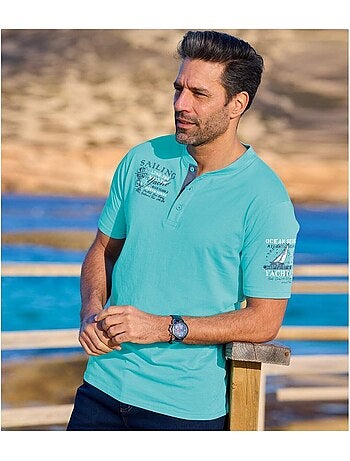 2x camisetas de algodón con cuello tunecino sailing