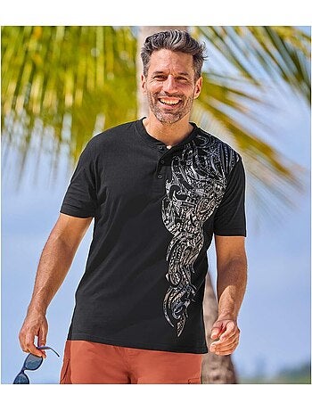 2x camisetas de algodón con cuello tunecino