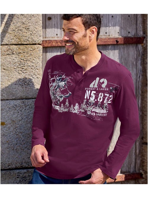 2x camisetas de algodón de manga larga con cuello tunecino - Kiabi 2x camisetas de algodón de manga larga con cuello tunecino - Kiabi