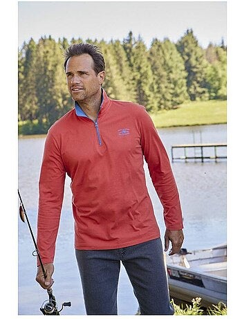 2x camisetas de cuello alto con cremallera de algodón