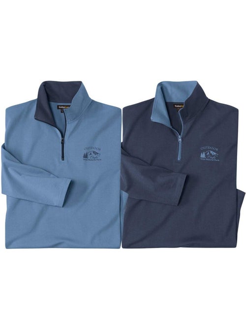 2x camisetas de cuello alto con cremallera de algodón outdoor - Kiabi