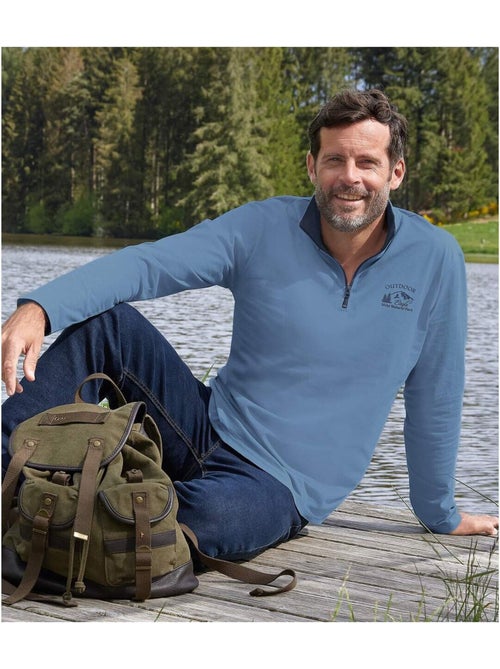 2x camisetas de cuello alto con cremallera de algodón outdoor - Kiabi