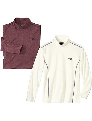 2x camisetas de cuello alto de jersey snow