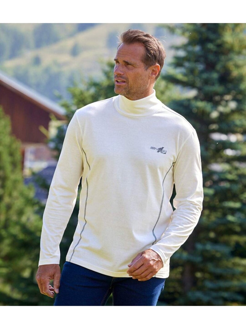 2x camisetas de cuello alto de jersey snow Blanco Burdeos - Kiabi