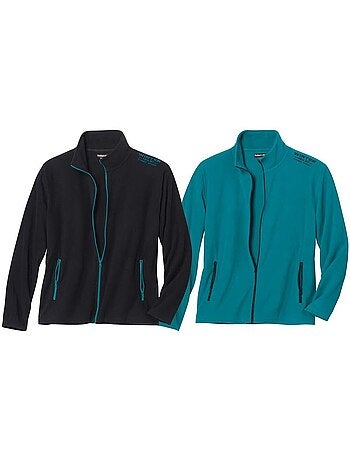 2x chaquetas de micropolar con cremallera y cuello alto winter