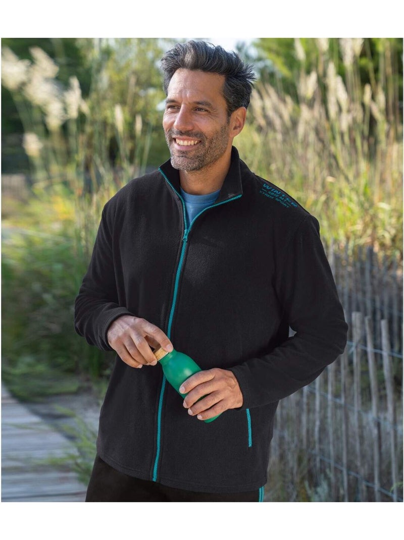 2x chaquetas de micropolar con cremallera y cuello alto winter Negro Verde - Kiabi