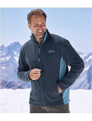 2x chaquetas polares bicolor rx-trem de tejido polar con cuello alto y cremallera