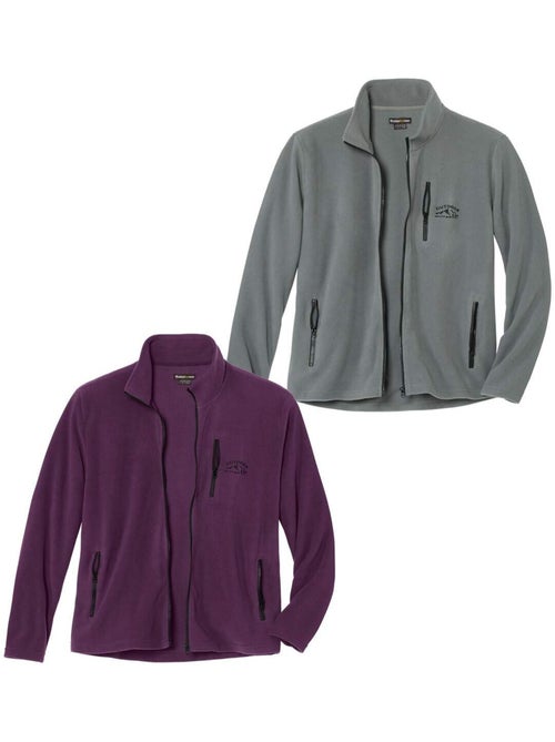 2x chaquetas polares con cremallera y cuello alto sport mountain - Kiabi 2x chaquetas polares con cremallera y cuello alto sport mountain - Kiabi
